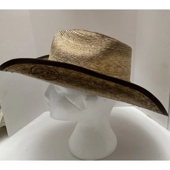Resistol Duck Commander Straw Cowboy Hat S Genuine Mexican Palm Western USA Made - Picture 5 of 16
